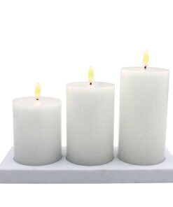 Opladelige Bloklys 3 Pak med 3D Flamme: Langvarig, Miljøvennlig og Sikker LED Lys til Hjemmet