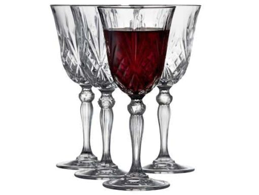 LYNGBY KRYSTAL MELODIA RØDVINSGLAS 4 STK